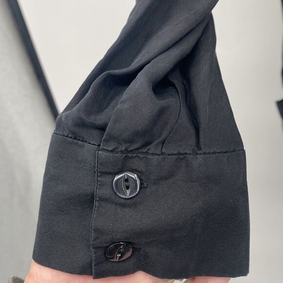 Theory Silk Dress Little Black Long Sleeved Dress Size 2 - Picture 3 of 7